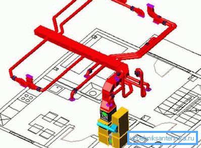 3D модель воздуховода, що подає тепле повітря 3D модель воздуховода, що подає тепле повітря