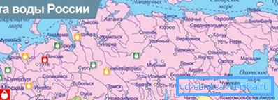 Карта водопровідної води Російської Федерації. Карта водопровідної води Російської Федерації.