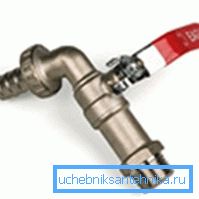 Краник з насадкою для шланга на одному з патрубків Краник з насадкою для шланга на одному з патрубків