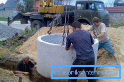 Монтаж бетонних кілець. Монтаж бетонних кілець.