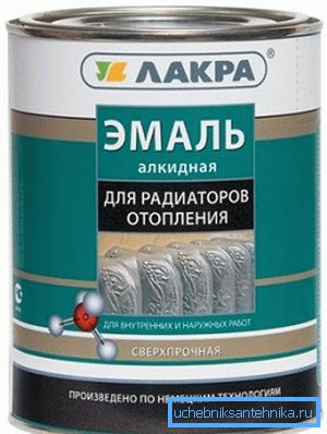 На фото алкідна емаль для радіаторів. На фото алкідна емаль для радіаторів.