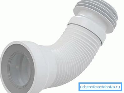 На фото - пластиковий гофрований сантехнічний рукав На фото - пластиковий гофрований сантехнічний рукав