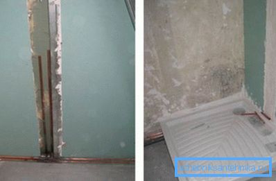 На фото - приклад прихованої підводки труб На фото - приклад прихованої підводки труб