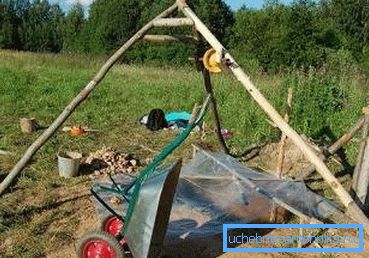 На проектування тринога, зібрана на місці будівництва На проектування тринога, зібрана на місці будівництва