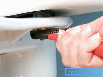 Послаблюємо і видаляємо гвинти, після - демонтуємо сам бачок Послаблюємо і видаляємо гвинти, після - демонтуємо сам бачок