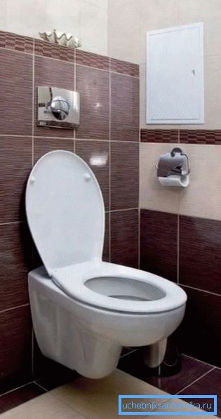 Підвісний унітаз економить місце за рахунок прихованого розміщення зливного бачка Підвісний унітаз економить місце за рахунок прихованого розміщення зливного бачка