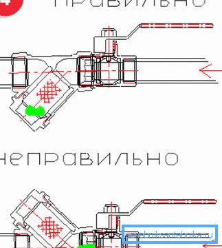 Схема установки пристрою для видалення грубих частинок.