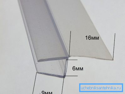Силіконовий ущільнювач для скла товщиною 6 мм Силіконовий ущільнювач для скла товщиною 6 мм