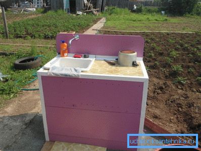Стаціонарна мийка на дачі на вулиці своїми руками, підключена до центрального водопроводу Стаціонарна мийка на дачі на вулиці своїми руками, підключена до центрального водопроводу
