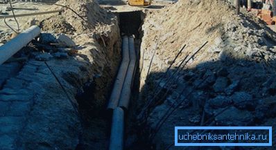 Укладання труб в підготовлену траншею Укладання труб в підготовлену траншею