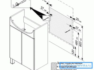 Варіант монтажу тумби. Варіант монтажу тумби.