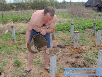 Заливка бетону в опору Заливка бетону в опору